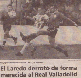 Junto al goleador Croata Alain Peternac. CD LAREDO-REAL VALLADOLID 1995-96